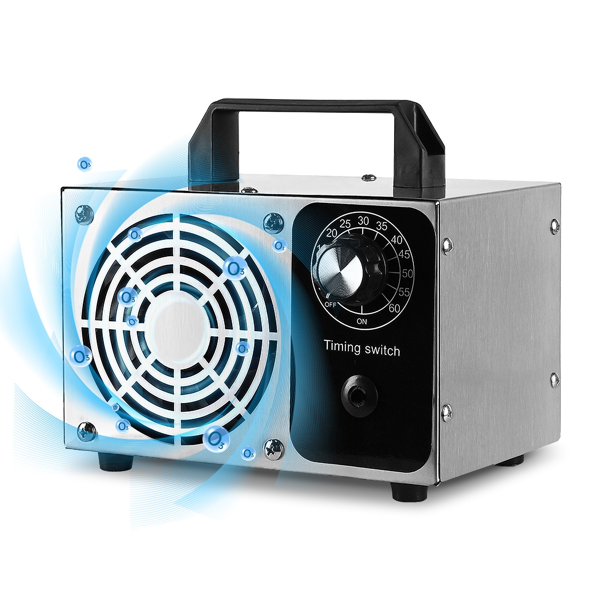 EdenDirect 6000 sq. ft. Ion Generator Purifier for Home,60000mg/h Odor Removal Ozone Generator with 60-Min Timer,Lightweight,Silver